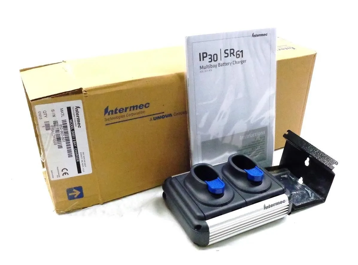 ABM Intermec 852-907-001 2Bay Charger For SR61 OR IP30 Charger SR61 (2Bay Requires 851-082-103-Power Supply And Power Cord) For The Sr61 (BATTERY ONLY NO CHARGER)
