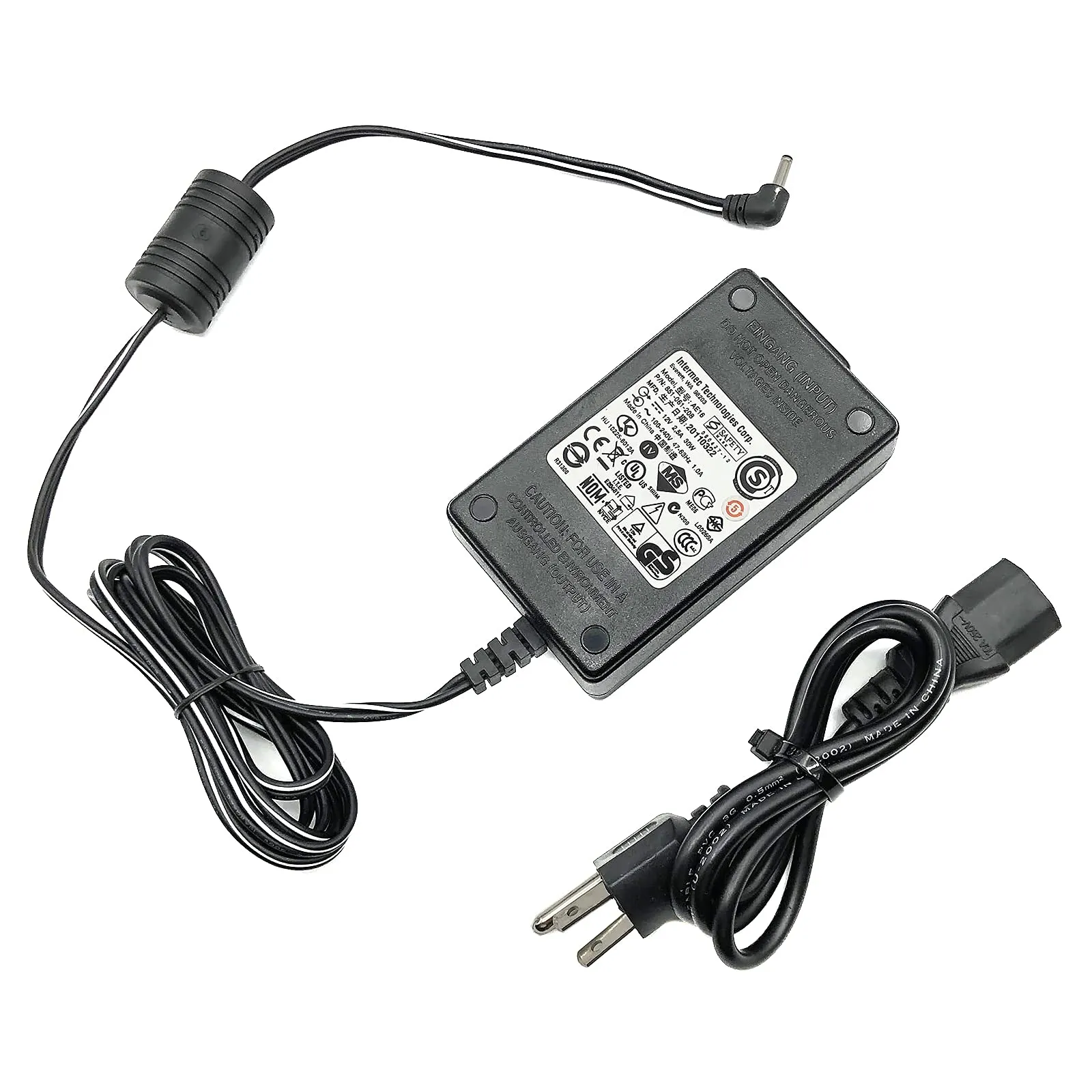 Intermec AE16 AC Adapter for 12V 2.5A 30W CK3 CK3R CK3X Single Dock/Quad Battery w/PC