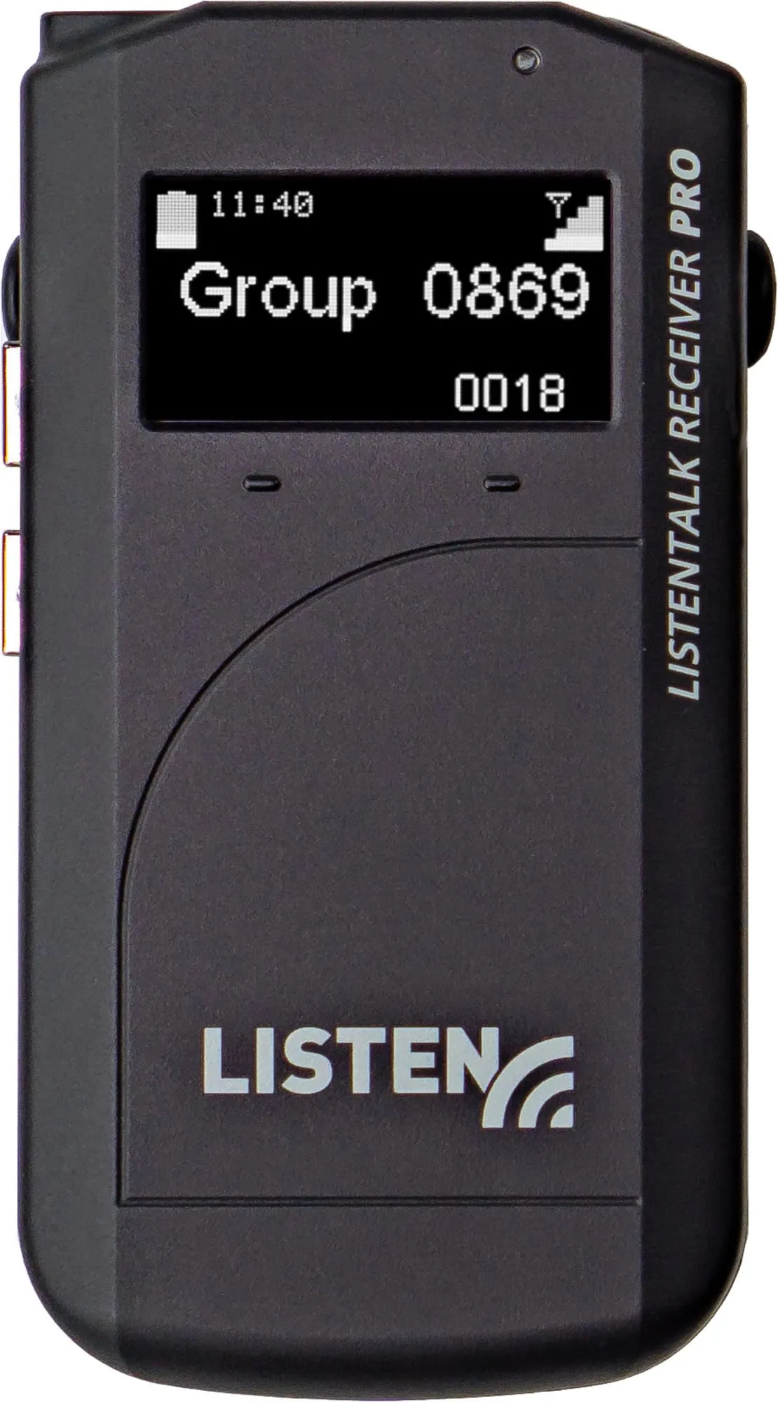 Listen Technologies LKR-11-A0 ListenTALK Receiver Pro (North America), Operating Frequency 1920 to 1930MHz, Indoor 100m/Outdoor 200m Range, Simple Up and Down Volume Control