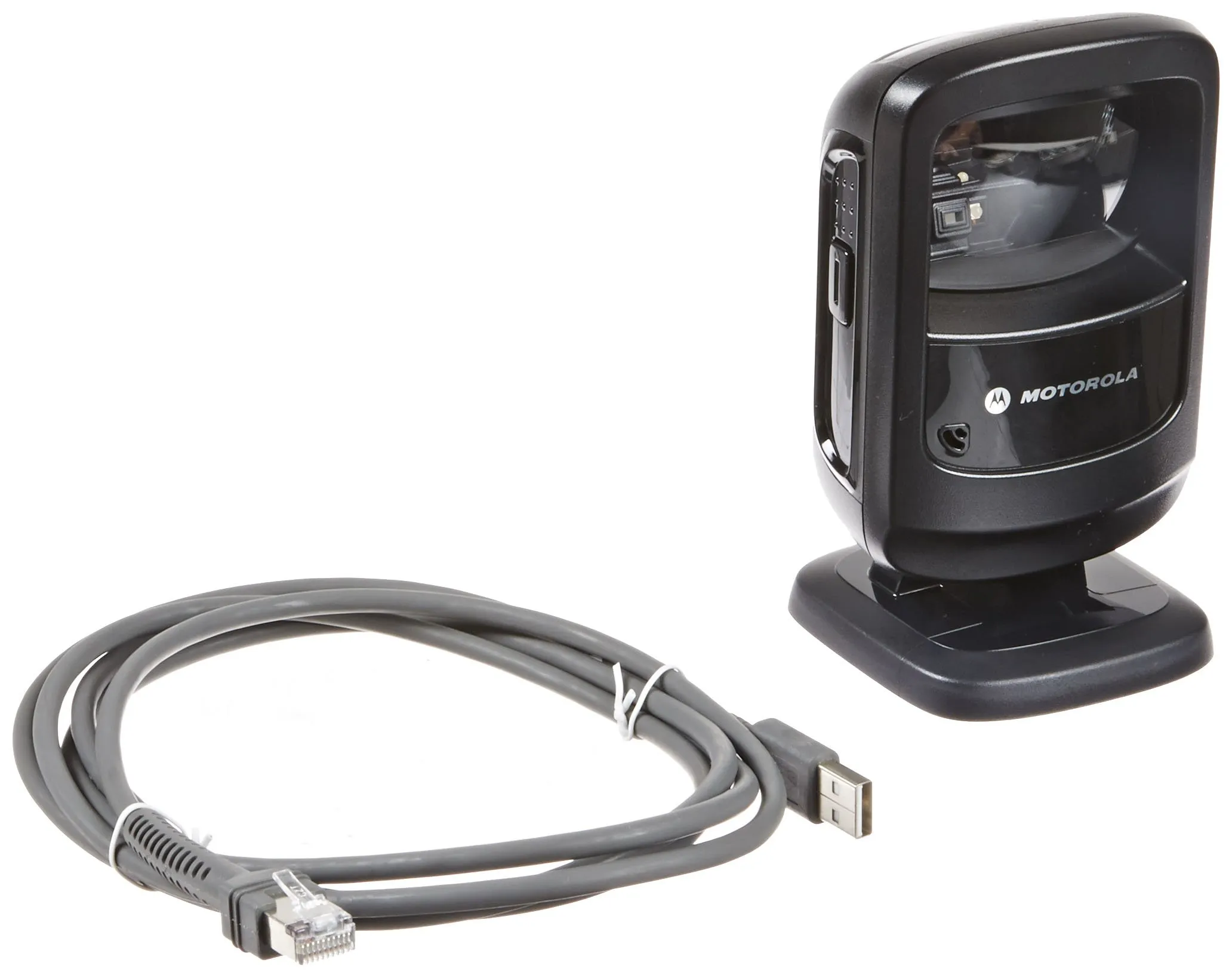 Symbol DS9208 Corded Omnidirectional LED Desktop Barcode Reader with USB Host Interface and 7' Cable, 5V DC, Black