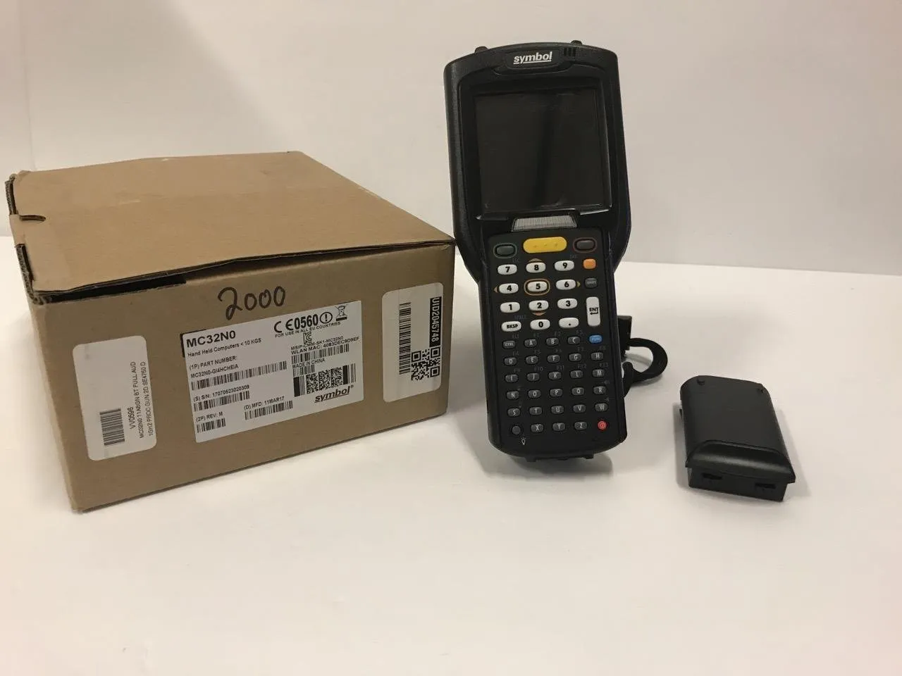 Zebra (Symbol) MC32N0-G Mobile Computer: 2D/1D Barcode Scanner, WiFi (802.11a/b/g/n), Windows Embedded Compact 7 (CE 7.0), 48 Key Alpha Numeric Keypad | MC32N0-GI4HCHEIA